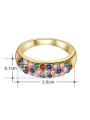 thumb Colorful 18K Gold Plated Geometric Shaped Ring 1