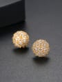 thumb Copper inlaid AAA cubic zirconia bling bling Ball Stud Earrings 0