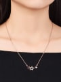 thumb Fashion Rose Gold Star Shaped Crystal Necklace 1