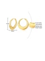 thumb Stainless Steel With Gold Plated Simplistic Hollow Wave Point  Round Hoop Earrings 2