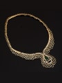thumb Alloy Imitation-gold Plated Vintage style Stone Lace-shaped Four Pieces Jewelry Set 1