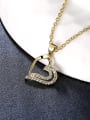 thumb Charming 18K Gold Plated Heart Shaped Rhinestones Necklace 2