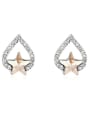 thumb Fashion Star austrian Crystals Water Drop Alloy Stud Earrings 2