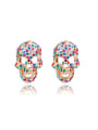 thumb Personality Colorful Austria Crystal Skull Shaped Earrings 0
