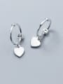 thumb 925 Sterling Silver With Platinum Plated Delicate Heart Clip On Earrings 0