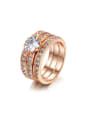 thumb Three Layer Hot Selling Copper Ring with Zircons 0