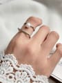 thumb Sterling silver double layer synthetic pearl ring 1