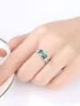 thumb Sterling Silver square Green zircon ring 1