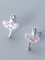 thumb 925 Sterling Silver With Silver Plated Cute Ballet girl Stud Earrings 0