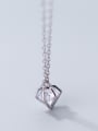 thumb 925 Sterling Silver With Cubic Zirconia Simplistic Irregular Necklaces 1