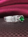 thumb Shimmering Green Round Shaped Zircon Women Ring 1