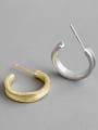 thumb 925 Sterling Silver With Gold Plated Simplistic Geometric Stud Earrings 4