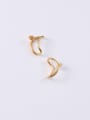 thumb Titanium With Gold Plated Simplistic Hollow Geometric Stud Earrings 3