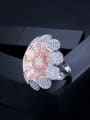 thumb Copper With Cubic Zirconia Luxury Flower Statement Rings 4