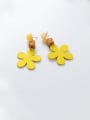 thumb Alloy With Platinum Plated Cute Wood Flower Drop Earrings 1