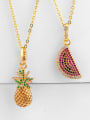 thumb Copper With Cubic Zirconia Cute Friut Pineapple watermelon Necklaces 0