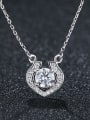 thumb 925 Sterling Silver With Platinum Plated Personality Heart Necklaces 0