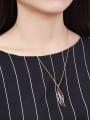 thumb Exquisite Rose Gold Plated Hollow Wing Shaped Necklace 1