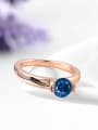 thumb Blue Round Shaped Swiss Zircon Ring 1