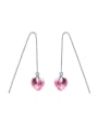 thumb Simple Heart shaped austrian Crystal Line Earrings 0