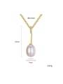 thumb Pure silver 7-8mm natural freshwater pearl with 3A Zircon Necklace 3