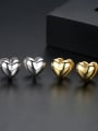 thumb Copper With Platinum Plated Delicate Heart Stud Earrings 0