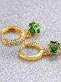 thumb Fashion Green Zircon Gold Plated Earrings 2