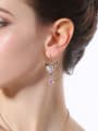 thumb Heart and Wings -shape Elegant Exquisite Shining Drop Earrings 1