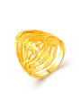 thumb Personality Gold Plated Hollow Geometric Shaped Copper Ring 0