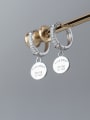 thumb 925 Sterling Silver With Platinum Plated Personality Monogrammed Clip On Earrings 0