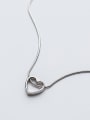 thumb Elegant Hollow Heart Shaped S925 Silver Necklace 0
