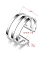 thumb Three Lines Smooth Silver Plated Opening Ring 1