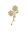 thumb Copper With Gold Plated Personality Flower Brooches 0