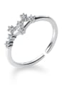 thumb 925 Sterling Silver With Platinum Plated Simplistic Constellation Free size Rings 0