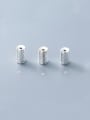 thumb 925 Sterling Silver With Platinum Plated Simplistic Geometric Cylindrical Beads 0