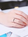 thumb Simple Twisted Silver Opening Midi Ring 1