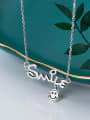 thumb 925 Sterling Silver With Platinum Plated Personality Monogrammed Necklaces 1