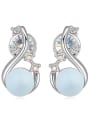 thumb Personalized Imitation Pearl White Crystals-studded Alloy Stud Earrings 2