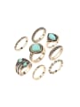thumb Retro style Turquoise Stones Alloy Ring Set 0