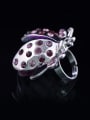 thumb Personalized Ladybird Purple Acrylic Cubic Rhinestones Alloy Ring 1
