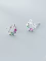 thumb 925 Sterling Silver With Cubic Zirconia Cute Butterfly Stud Earrings 2