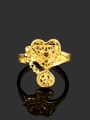 thumb Fashionable 24K Gold Plated Heart Shaped Copper Ring 1