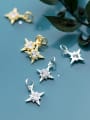 thumb 925 Sterling Silver With  Cubic Zirconia  Simplistic Star Pendants 2