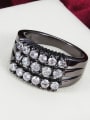 thumb Personality Black Gun Plated Geometric Zircon Ring 1