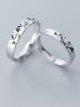 thumb 925 Sterling Silver With Silver Plated Simplistic Snow Pattern Free Size Rings 2