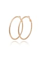 thumb Fashionable Rose Gold Plated Round Shaped Earrings 0
