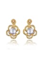 thumb Fashionable Artificial Pearl Flower Shaped Drop Earrings 0