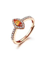 thumb Rose Gold Plated Oval Gemstone Engagement Ring 0