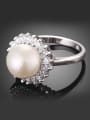 thumb Fashion Artificial Pearl Cubic Rhinestones Copper Ring 0