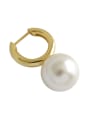 thumb 925 Sterling Silver With Artificial Pearl Simplistic Single  Round Clip On Earrings 2